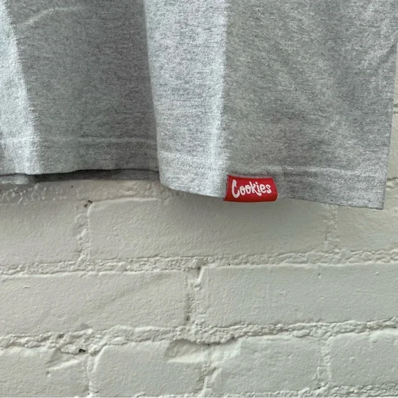 Vintage 90s Cookies Tee Graphic Logo Short Sleeve Crewneck Cotton T-Shirt Gray L - Picture 5 of 12